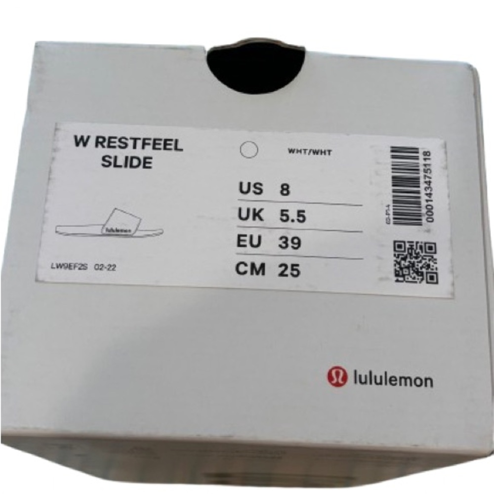 NIB Lululemon Women’s Restfeel Slide Light Vapor White Size 8 - Picture 9 of 11